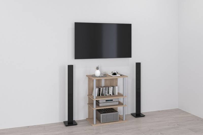 FMD Media-Regal Variant, Regal auf Rollen, Multimedia, TV, Hifi, 3 Böden, 65 cm breit von FMD