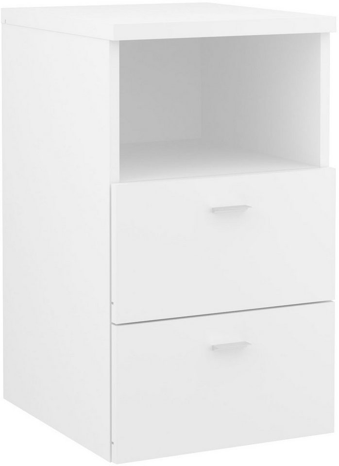 FMD Nachtkonsole Suva, Nachttisch m. 2 Schubkästen und offenem Fach, 60 cm hoch, 35 cm breit von FMD