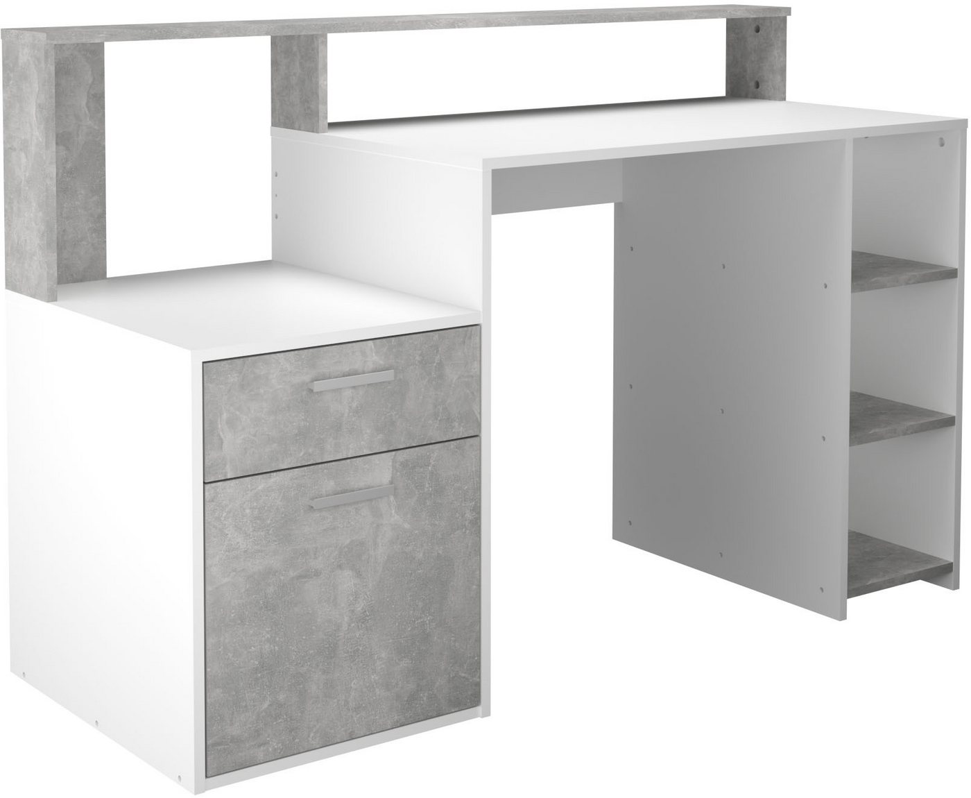 FMD Regal-Schreibtisch Bolton, Schreibtisch mit Stauraum und Ablage, offene Fächer, 138,5 cm breit FMD Regal-Schreibtisch Bolton, Schreibtisch mit Stauraum und Ablage, offene Fächer, 138,5 cm breit von FMD