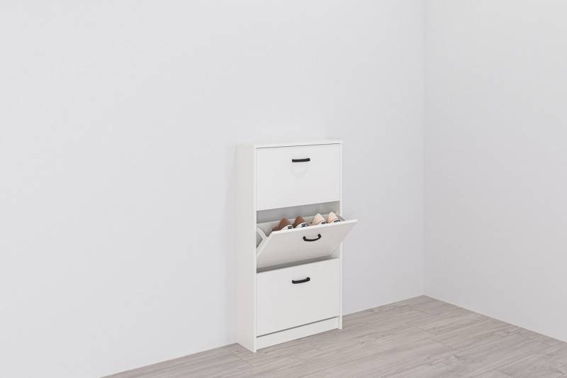 FMD Schuhschrank Step 3 Breite 58,5 cm, Tief 17 cm, mit 3 Klappen, Schuhkipper von FMD