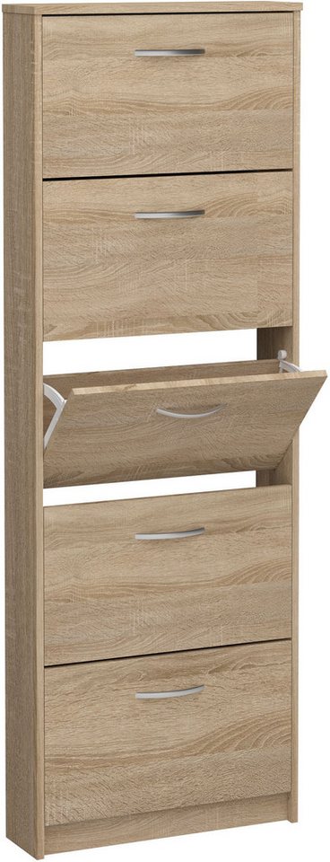 FMD Schuhschrank Step 3 Schuhkipper mit 5 Schuhklappen, Höhe 168,5 cm, Tiefe 17 cm von FMD
