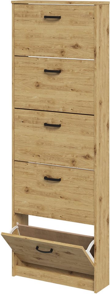 FMD Schuhschrank Step 3 Schuhkipper mit 5 Schuhklappen, Höhe 168,5 cm, Tiefe 17 cm von FMD
