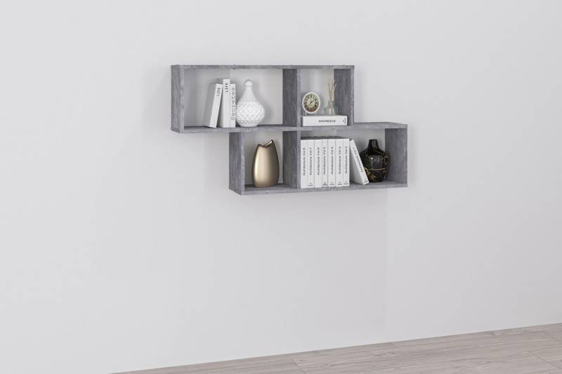 FMD Wandregal Nora, Regal kompakt für Bücher und Accessoires, 100 cm breit, 53 cm hoch von FMD