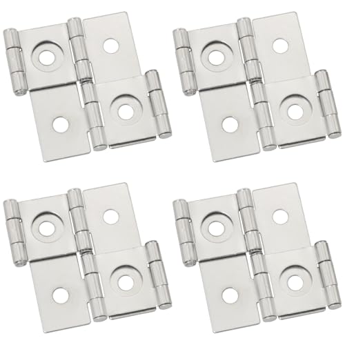 FMHXG 4 Stück Faltbare Fliegengitter Scharnier 15 Paneele Weiß Nickel Doppelschaukel Retro Stil Swing Screen Türscharnier von FMHXG