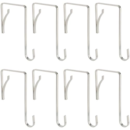FMHXG 8 flache Haken aus Edelstahl mit Federplatten, 5 mm breit, Hängetasche, Zubehör zum Aufhängen von Mänteln, Regenschirmen, Handtaschen, Wäschekörben, Handtüchern von FMHXG