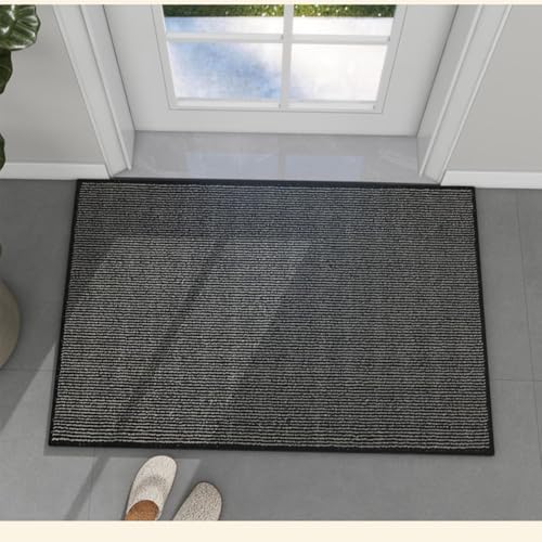 FMIYJUN Fußmatten, rutschfest, öldicht, waschbar, Eingangsmatte, super saugfähig, einfach für Küche, Flur, Badezimmer (schwarz, 90 x 60 cm) von FMIYJUN