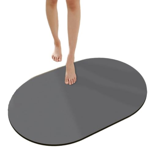 FMIYJUN Schnell trocknende Badematte, Duschmatte, Kieselalge, Schlamm, rutschfest und wasserabsorbierend, für Badezimmer, Küche, Badewanne (Grau 1, 60 × 40 cm) von FMIYJUN