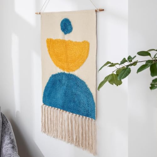 FMIYJUN Wandteppich Boho Wanddekoration Makramee Quaste Wanddekoration Modestil gilt für Schlafzimmer, Kinderzimmer, Wohnung, Schlafsaaldekoration, 50 x 85 cm (C6) von FMIYJUN