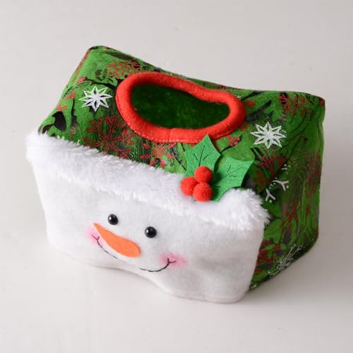 FMIYJUN Weihnachtliche Taschentuchbox, Papierbox, Abdeckung, dekorative Taschentuchhalter für Weihnachten, Urlaub, Party-Dekoration (grün) von FMIYJUN