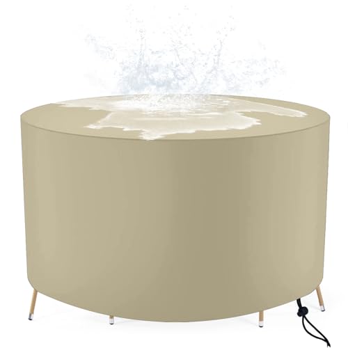 Abdeckung Gartenmöbel Rund, Wasserdicht Abdeckplane Gartenmöbel, 420D Oxford Gewebe Plane für Gartenmöbel, Gartenlounge Abdeckung Winterfest, Gartentisch Plane, Schutzhülle Loungemöbel (Ø290x90 cm) Abdeckung Gartenmöbel Rund, Wasserdicht Abdeckplane Gartenmöbel, 420D Oxford Gewebe Plane für Gartenmöbel, Gartenlounge Abdeckung Winterfest, Gartentisch Plane, Schutzhülle Loungemöbel (Ø290x90 cm) von FMJTXD