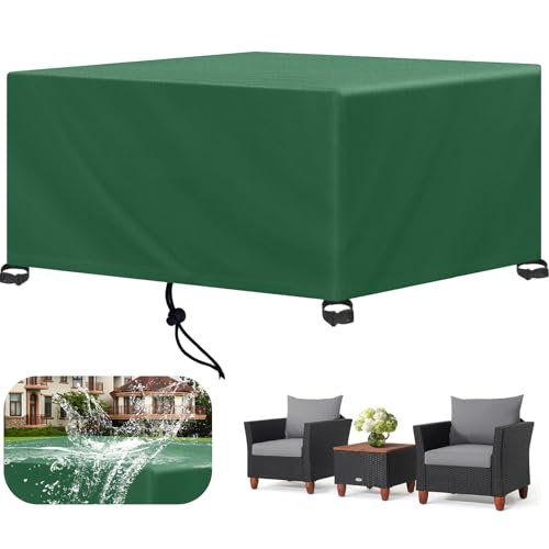 FMJTXD Gartentische Abdeckplane, Terrassenmöbel Abdeckung, 420D Oxford Gewebe, Winterfest Anti-UV, Schutzhülle für Gartentische Loungemöbel Sitzgruppe, (150x100x90cm) von FMJTXD