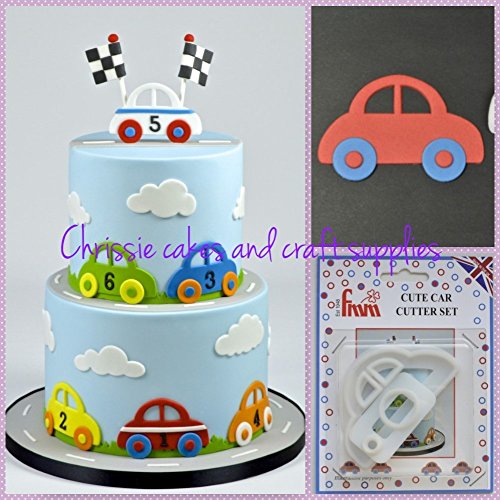 FMM Cute CAR Cutter Set Cake Icing Decoration Decorating Sugarcraft Cutting Tool von FMM