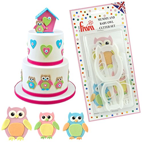 FMM Cutter Mummy & Baby Owl Set Large & Small Cake Icing Modelling Paste von FMM