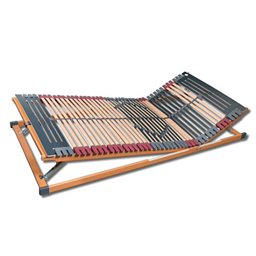 7 Zonen Lattenrost Rhodos® KF, Kopf- und Fußteil verstellbar, 44 Leisten, Querholme BUCHE massiv, Mittelgurt, fertig montiert, TÜV/GS Gesichert Geprüft ID 1111212908, 80 x 210 cm von FMP Matratzenmanufaktur