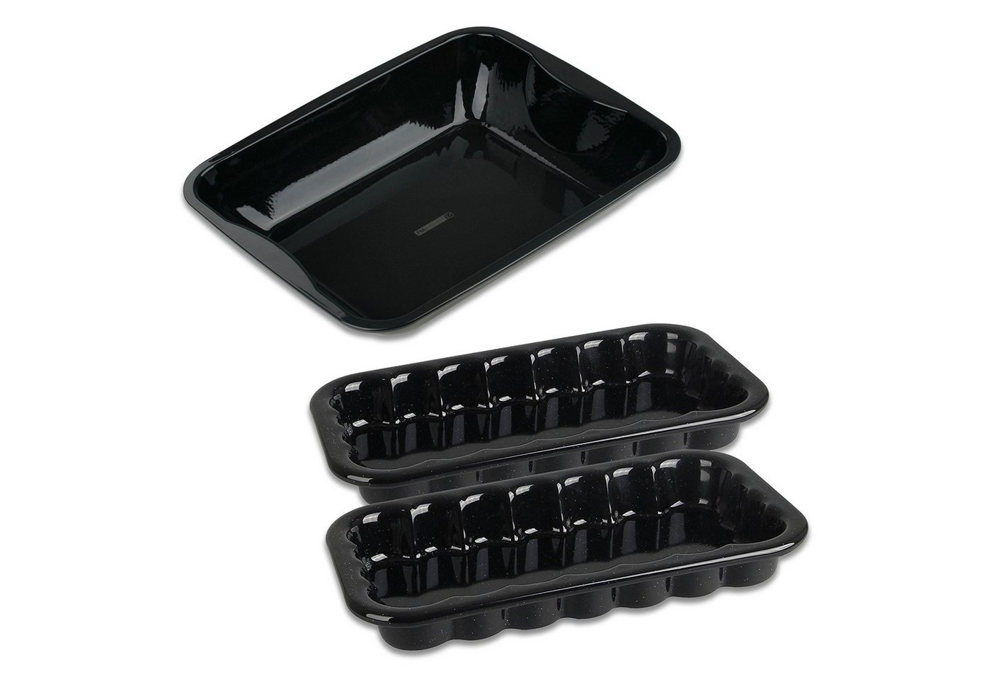 FMprofessional Backblech Emaille Backblech, XXL Bräter, Grillschalen Set von FMprofessional