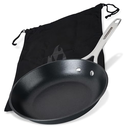 FMprofessional Force Pfanne aus Gusseisen 24 cm – Bratpfanne mit hochwertiger Antihaftbeschichtung – Geeignet für alle Herdarten (auch Induktion) – ca. 24,8 x 41,8 x 8cm von FMprofessional