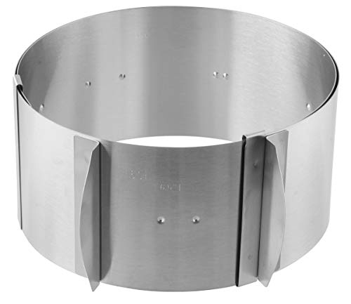 FMprofessional,21600,Tortenring AA8verstellbar INOX,Edelstahl, Silber, 30cm von FMprofessional