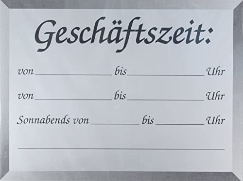 Schild "Geschäftszeit" SBBtl von FMprofessional