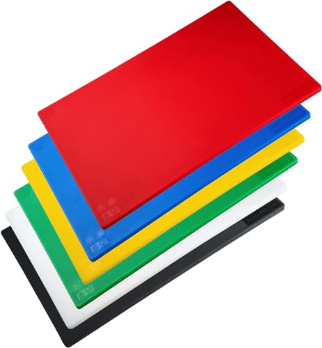 Schneidebrett Set aus Kunststoff Extra Groß – 6-teiliges Set – Farbcodierung nach HACCP – Profi Gastro Schneidebretter – Spülmaschinenfest, ca. 45 x 30 cm – FMprofessional Schneidebrett Set aus Kunststoff Extra Groß – 6-teiliges Set – Farbcodierung nach HACCP – Profi Gastro Schneidebretter – Spülmaschinenfest, ca. 45 x 30 cm – FMprofessional von FMprofessional