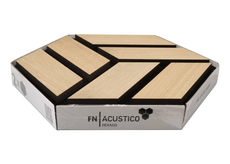 Neuhofer Akustikpaneele Hexago Eiche furniert 30 x 26 x 1,9 cm von FN Neuhofer