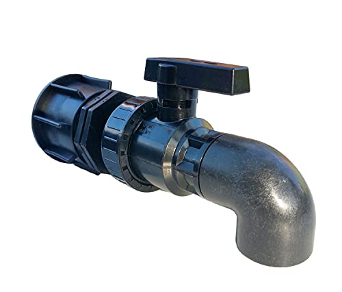 FN-Technik IBC Adapter DN 50 mit 1 1/4 Zoll PP Kugelhahn mit Auslaufbogen von FN-Technik
