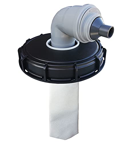 FN-Technik IBC Deckelfilter Regenwasserfilter Deckel DN 225 HT DN 75 Filz, HT DN 75:Bogen DN 75 red. DN 25 von FN-Technik