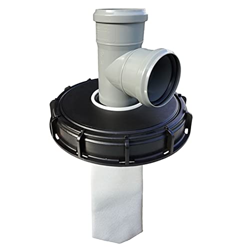 IBC Deckelfilter Regenwasserfilter Deckel DN 225 HT DN 75 Filz, HT DN 75:Abzweig DN 75 87° von FN-Technik