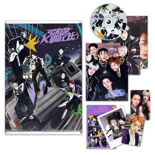 P1Harmony - 1st Album [Killin' It] (Killin' It Ver.) Out Box + Photo Book + CD-R + Thanks to Postcard + Folded poster + Sticker + Polaroid + Unit Photo Card + Selfie Photo Card + 3 Extra Photocards von "FNC Ent.