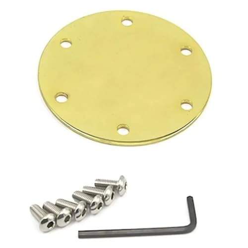 FNERRMEVC Auto Aluminium Lenkrad Hupenknopf-Löschabdeckung Mit 6 Löchern Universelle(Gold) von FNERRMEVC