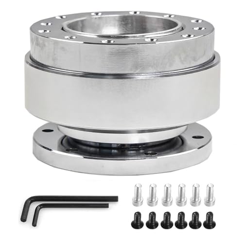 FNERRMEVC Auto Universal Lenkradadapter Set Für 6 Loch Lenkräder(Silber) von FNERRMEVC