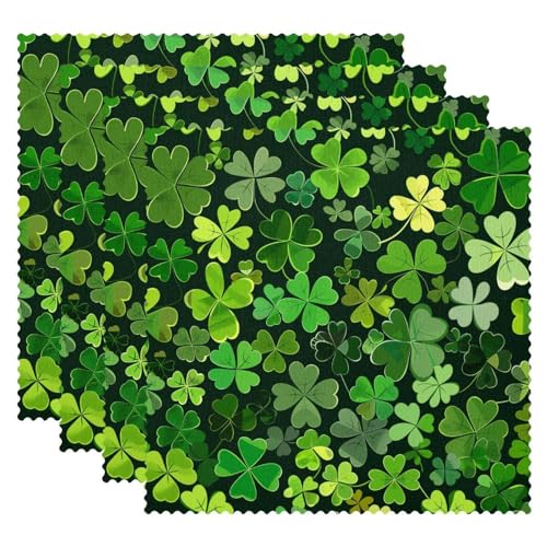 Platzdeckchen, Tischsets, Platzsets Abwaschbar, Grünes Kleeblatt St. Patrick's Day, Tischsets 4er Set von FNETJXF