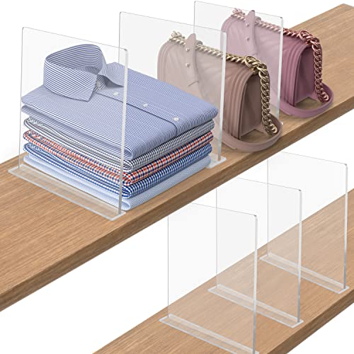 FNG8 Klare Acryl Schubladen Trenner [6er Pack] - Vertikales Schubladen Ordnungssystem für Zuhause, Geschäft & Büro - Transparente Schrank Organizer Schublade Teiler für Kleidung, Schuhe & Bücher von FNG8