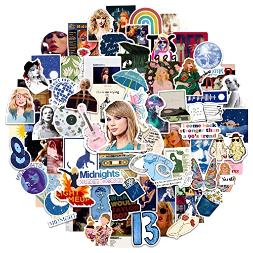 Taylor Swift 100 Sticker Set - mit Midnights, Lover & Red Motiven - Inkl. Songtexte & Albumcover - Premium Vinyl Aufkleber für Fans von FNGEEN