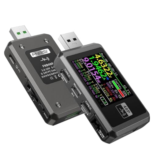 Fnirsi USB Tester Charge Detection FNB48P USB Tester Voltmeter Ammeter TYPE-C Fast Charge Detection Trigger Capacity Ripple Measurement with CNC Metal Shell(FNB48P without Bluetooth) von FNIRSI