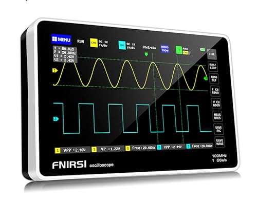Fnirsi mini oszilloscope fnirsi-1013D Digital Tablet Oszilloskop Dual Channel 100M Bandbreite 1GS Sampling Rate Mini Tablet Digital Oszilloskope(-1013D+P4100 Sonde) von FNIRSI