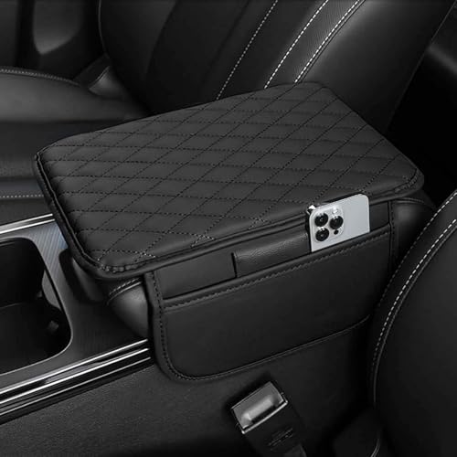 FNUQKREF Auto Armlehnenkiss FüR Jeep Wrangler JL JLU/Gladiator JT 2018-2023, Memory Schaum Universelle Pu Leder Abdeckung Mittelkonsole rutschfeste & wasserdichte Polsterung,Black von FNUQKREF