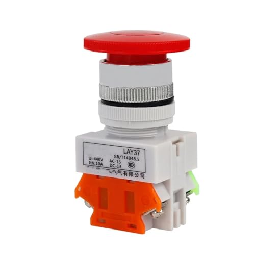FOCCAR 11m lay7-11m yh lay37-11m Green/Red 1NO1NC Momentary self-Reset The Start Push Button Switch Mushroom Button (Green) von FOCCAR