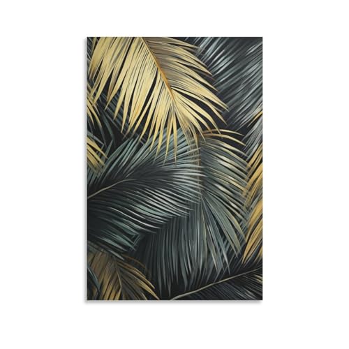FOCCAR Abstrakte Palmenblätter, Wandkunst, Leinwanddrucke, minimalistische, moderne tropische Pflanzen, Bilder auf Leinwand, Poster, Wanddekoration für Heimdekorationen von FOCCAR