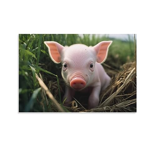 FOCCAR Farmhouse Pig bedruckte Leinwand Poster Modernes Schweinchen Tier Wanddekoration für Wohnzimmer Schlafzimmer Wandkunst von FOCCAR