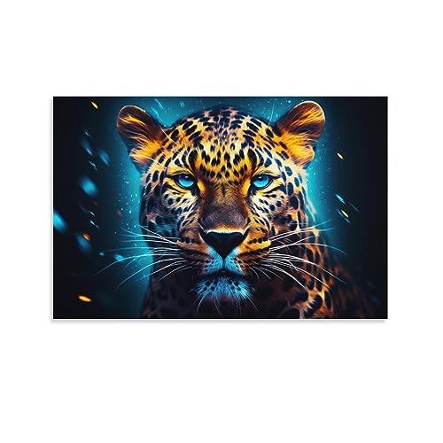 FOCCAR Schöne Leoparden-Wandkunstdrucke, wunderschöne Vintage-Tierbilder auf Leinwand, Poster, Wanddekoration für Schlafzimmer, Heimdekorationen von FOCCAR