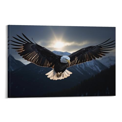 Klassische Adler Leinwand Wanddekor Natürliche Moderne Fliegende Vögel Berg Poster Wandkunst für Wohnzimmer Schlafzimmer Kunstwerk von FOCCAR