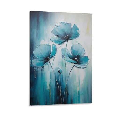 Moderne natürliche Blumen Wandkunst Leinwand Drucke Rustikale Blaue Blumenpflanze Bilder auf Leinwand Poster Wanddekoration für Heimdekorationen von FOCCAR