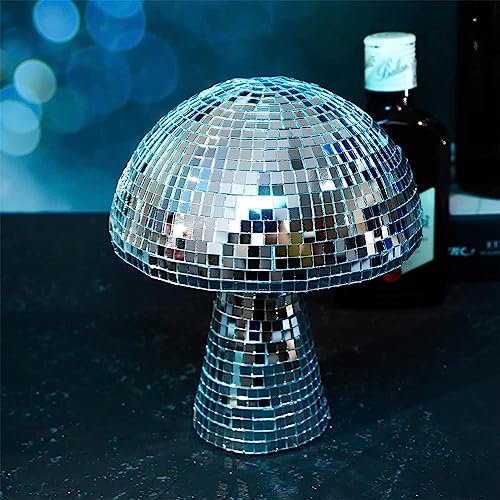 Pilz Discokugel, Spiegel Reflektierende Discokugel, Silber Home Art Dekorationen, Bühne Rotierende Licht Tischdekoration für Hochzeiten, Feiertage, KTV, Geburtstagsfeiern von FOCCAR