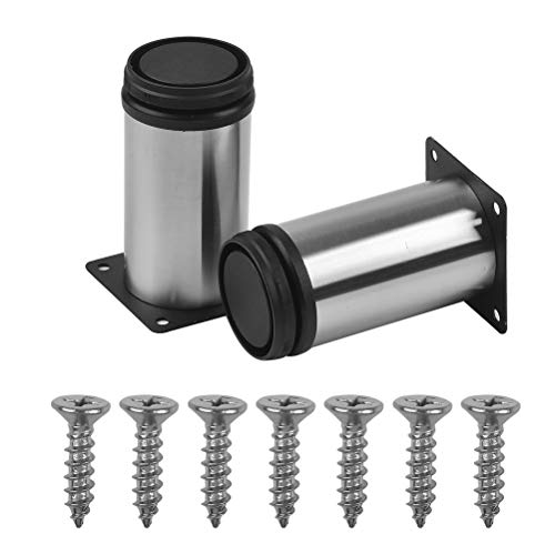 FOCCTS Möbelbeine aus Metall Möbelfüsse Möbelfüße Edelstahl Möbelfuß Verstellbar Verstellbare Sofa Möbelfüße Edelstahl Möbelfüße Schrankfüsse Verstellbar 10cm für Schrankmöbel Büromöbel Sofa, 4 Stück von FOCCTS