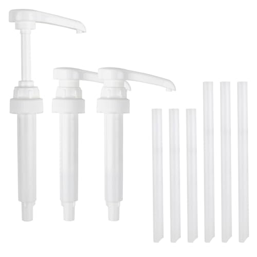 Pumpspender FOCCTS 3 Stück Dosierpumpe Erstazpumpe Pumpspender mit 3 Langen und 3 kurzen Schläuchen Flaschenbehälter ideal für Zuhause Kaffeebar Händedesinfektionsmittel und Shampoo von FOCCTS