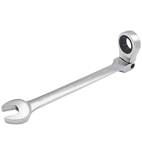 FOCMKEAS 1/4 Zoll Flex-Head Ratschen-Ringmaulschlüssel SAE 72 Zähne 12 Punkt Ratsche Box Ended und Open End Schraubenschlüssel Werkzeuge Flexibler Kopf Getriebeschlüssel Hitzebehandelt CR-V FOCMKEAS 1/4 Zoll Flex-Head Ratschen-Ringmaulschlüssel SAE 72 Zähne 12 Punkt Ratsche Box Ended und Open End Schraubenschlüssel Werkzeuge Flexibler Kopf Getriebeschlüssel Hitzebehandelt CR-V von FOCMKEAS