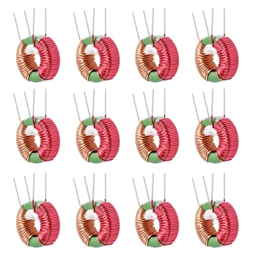 FOCMKEAS 12 Stück Vertikale Toroid Magnetische 10uh 3A Induktivitätsspule Toroid Core Induktor Kit Toroid Induktor für DIY Leiterplatten-Transformatoren von FOCMKEAS