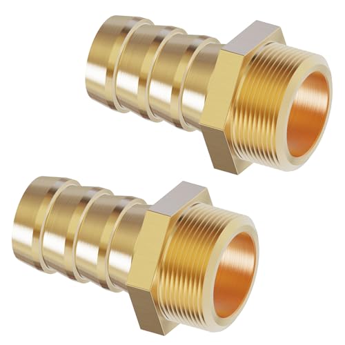FOCMKEAS 2 Stück Messing-Schlauchstutzen, 1,4 cm Widerhaken x 3/8 Zoll PT Außengewinde, Messing, Widerhaken, Luftschlauch, Reparaturverbinder für Verbindungsszenarien, Luft, Gas, Heizöl, (geeignet für FOCMKEAS 2 Stück Messing-Schlauchstutzen, 1,4 cm Widerhaken x 3/8 Zoll PT Außengewinde, Messing, Widerhaken, Luftschlauch, Reparaturverbinder für Verbindungsszenarien, Luft, Gas, Heizöl, (geeignet für von FOCMKEAS