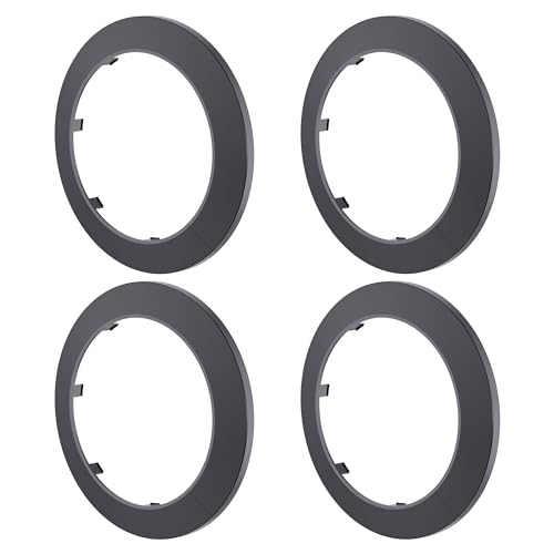 FOCMKEAS 4 Stück Rohrabdeckung Dekoration, passend für 110 mm Rohr PP-Kunststoff Flansch Wasserrohrabdeckung Dekoration, Rosette Rohrkragen für Wandrohr-Dekoration, schwarz von FOCMKEAS
