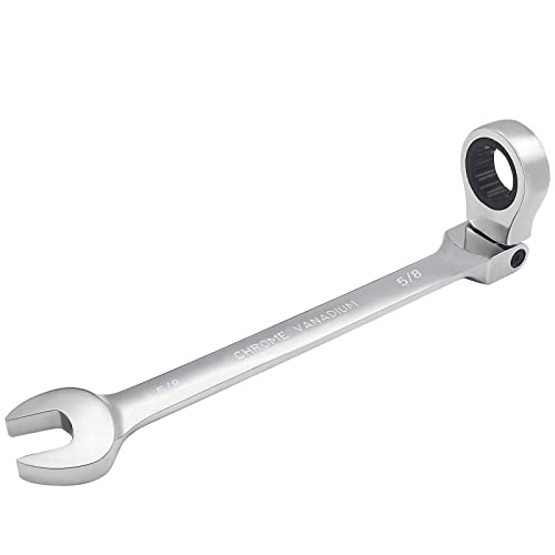 FOCMKEAS 5/8 Zoll Flex-Head Ratschen-Ringmaulschlüssel SAE 72 Zähne 12 Punkt Ratsche Box Ended und Open End Schraubenschlüssel Werkzeuge Flexibler Kopf Getriebeschlüssel Hitzebehandelt CR-V FOCMKEAS 5/8 Zoll Flex-Head Ratschen-Ringmaulschlüssel SAE 72 Zähne 12 Punkt Ratsche Box Ended und Open End Schraubenschlüssel Werkzeuge Flexibler Kopf Getriebeschlüssel Hitzebehandelt CR-V von FOCMKEAS